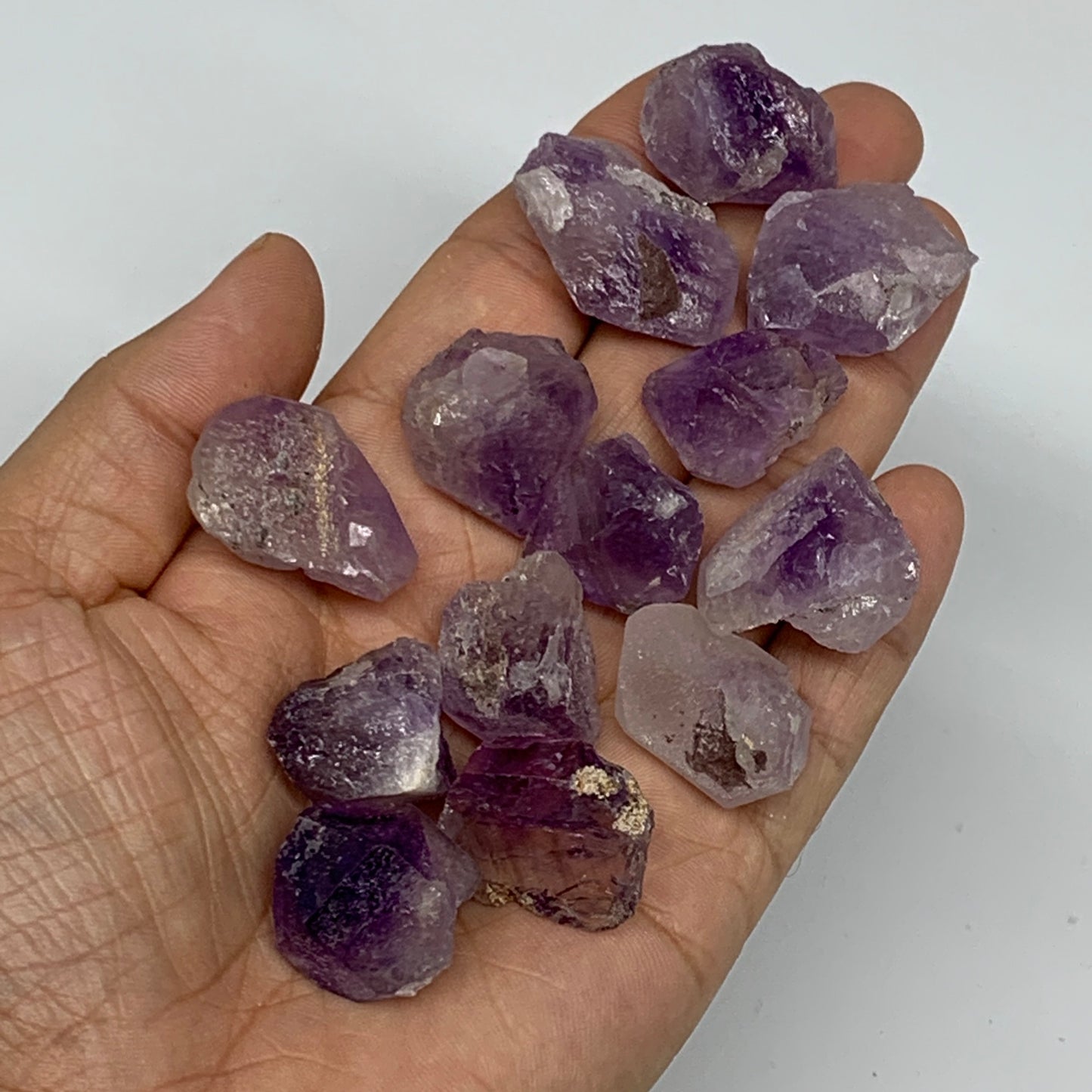 100.4g,0.7"-1.2", 13pcs, Natural Amethyst Crystal Rough Mineral Specimens, B1171
