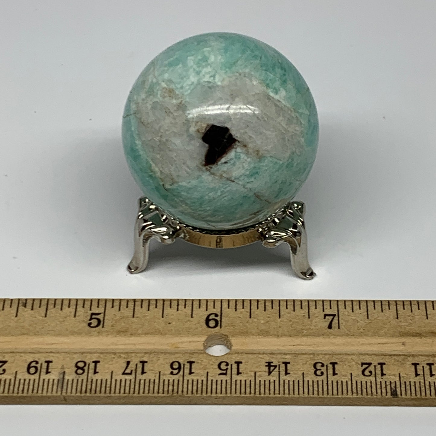 101.9g, 1.7" Small Amazonite Sphere Ball Gemstone from Madagascar, B15836