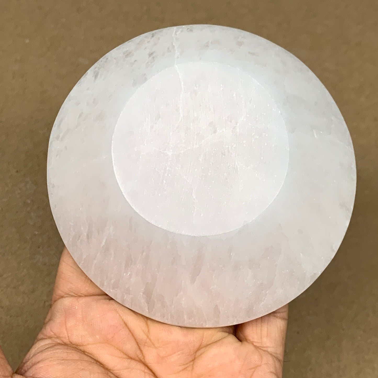 4pcs, 1252g, 3.9"-4" Natural Round Selenite Bowls Crystals from Morocco, B9206