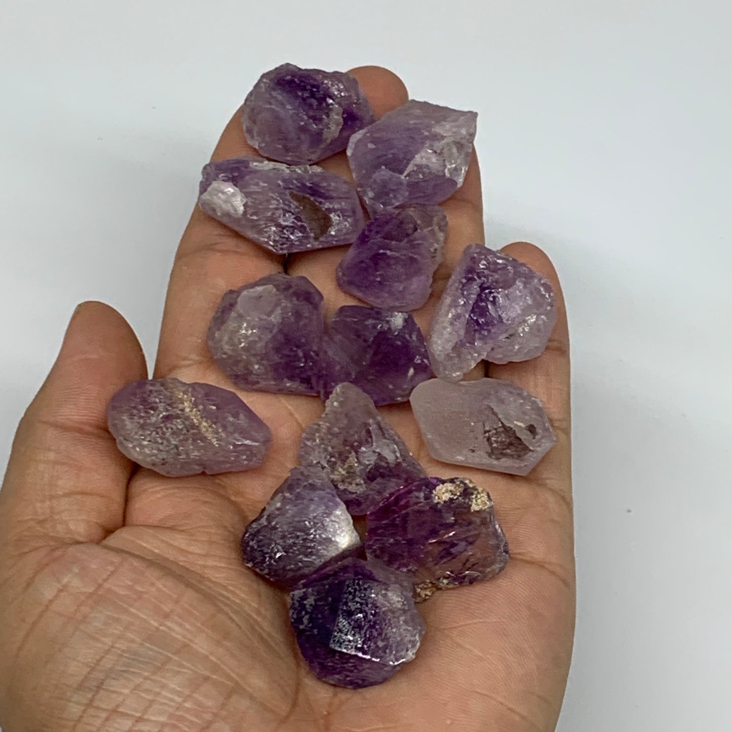100.4g,0.7"-1.2", 13pcs, Natural Amethyst Crystal Rough Mineral Specimens, B1171