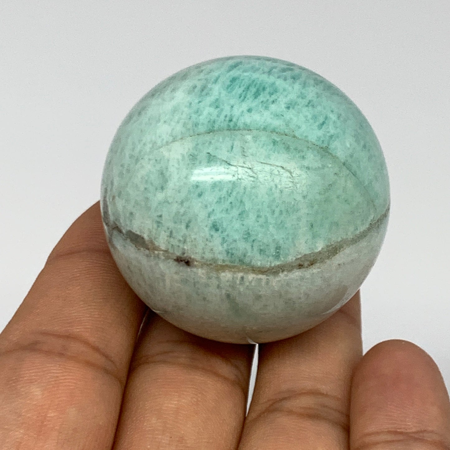 93.2g, 1.6" Small Amazonite Sphere Ball Gemstone from Madagascar, B15837