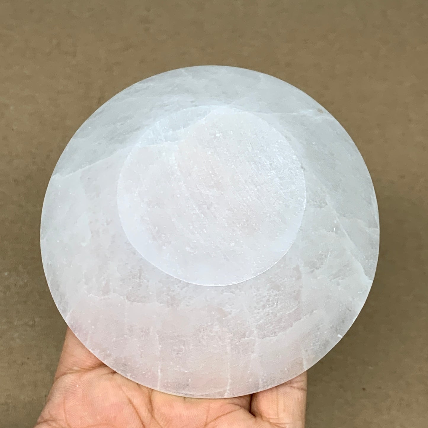 4pcs, 1252g, 3.9"-4" Natural Round Selenite Bowls Crystals from Morocco, B9206