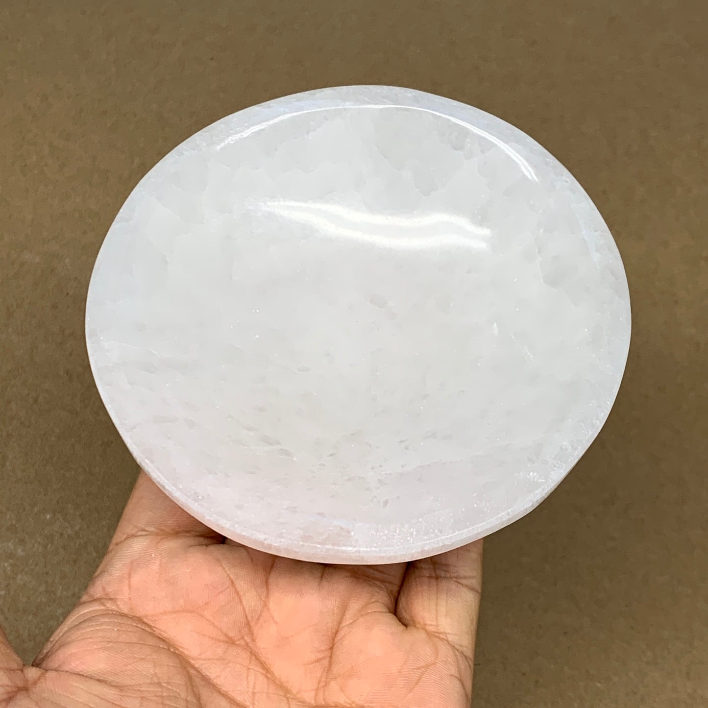 4pcs, 1252g, 3.9"-4" Natural Round Selenite Bowls Crystals from Morocco, B9206