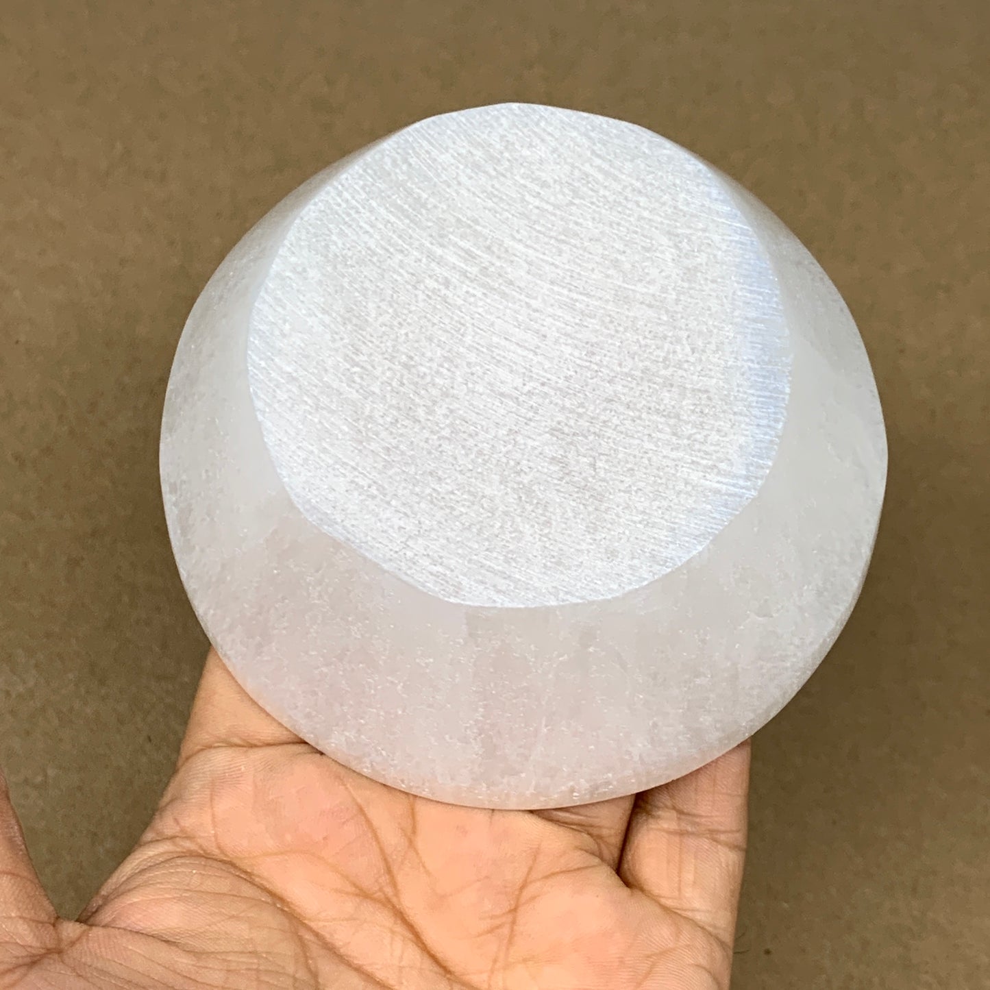 4pcs, 1252g, 3.9"-4" Natural Round Selenite Bowls Crystals from Morocco, B9206