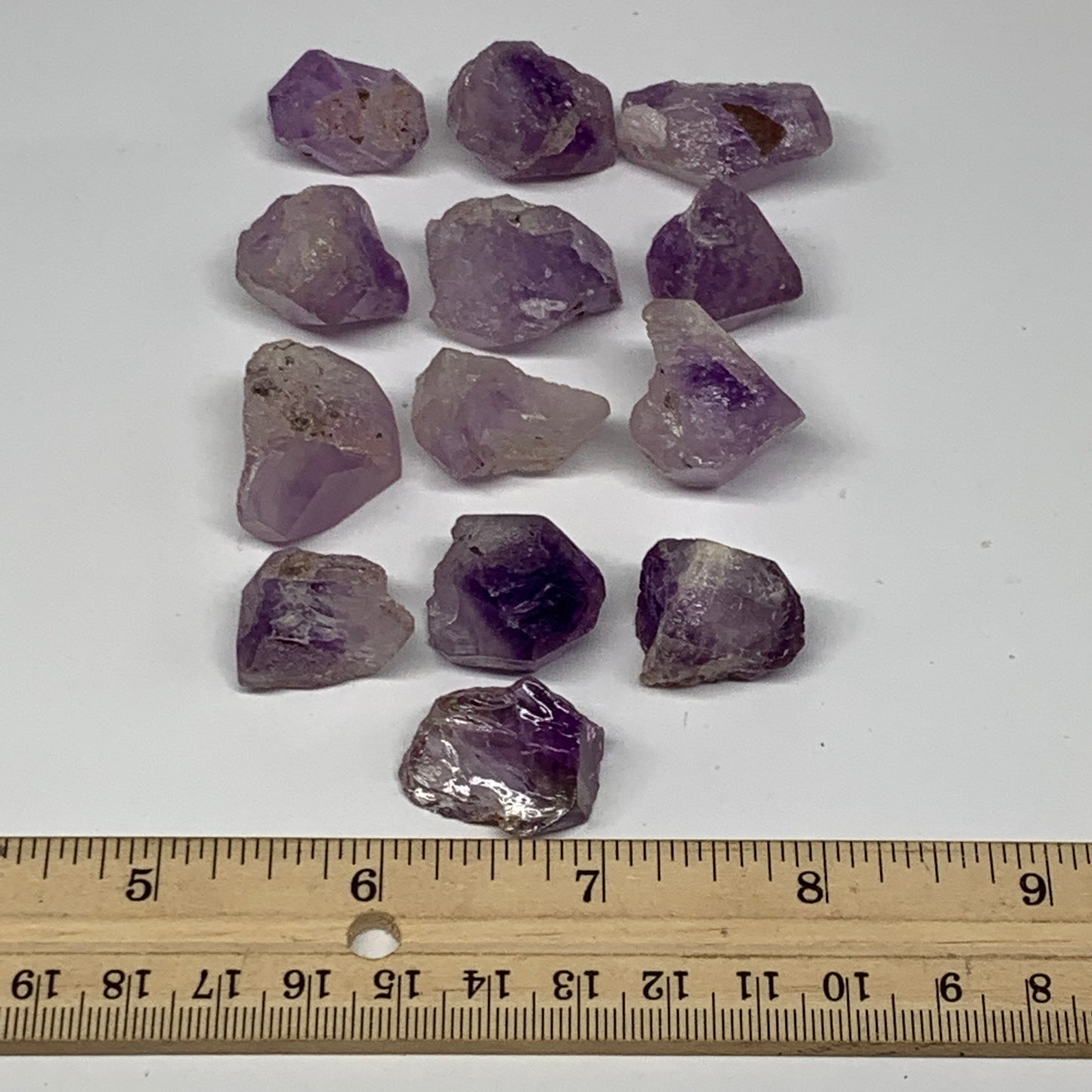 100.4g,0.7"-1.2", 13pcs, Natural Amethyst Crystal Rough Mineral Specimens, B1171
