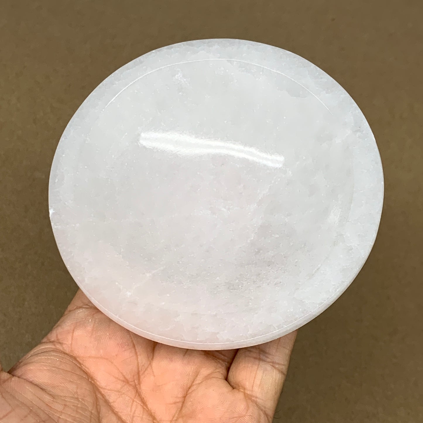 4pcs, 1252g, 3.9"-4" Natural Round Selenite Bowls Crystals from Morocco, B9206