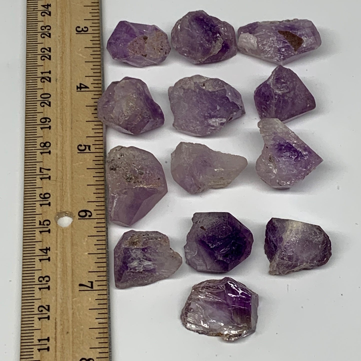 100.4g,0.7"-1.2", 13pcs, Natural Amethyst Crystal Rough Mineral Specimens, B1171