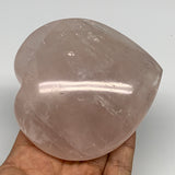 398.5g, 3.6" x 3.6" x 1.4" Rose Quartz Heart Healing Crystal @Madagascar, B17395