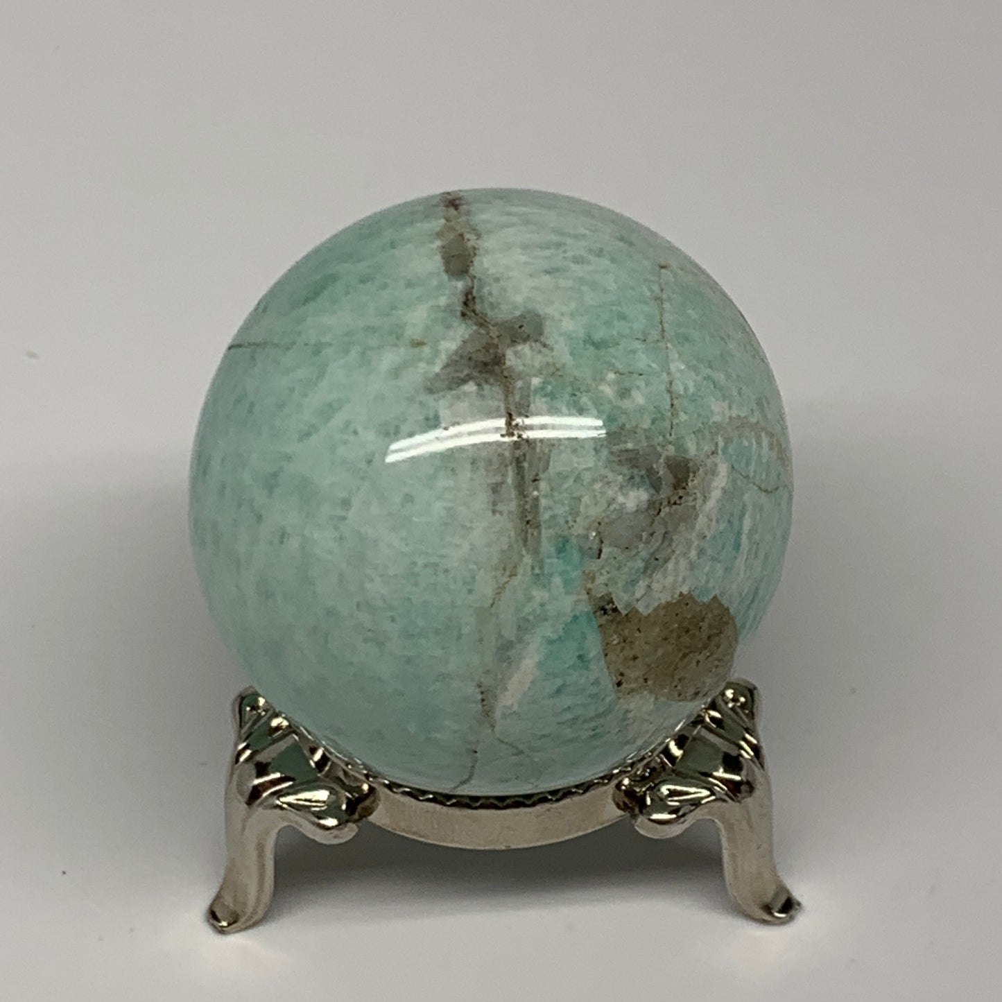 93.2g, 1.6" Small Amazonite Sphere Ball Gemstone from Madagascar, B15837