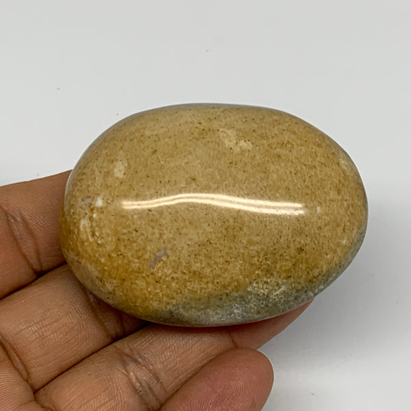 85.2g, 2.3"x1.7"x1", Yellow Ocean Jasper Palm-Stone Decor @Madagascar, B18162