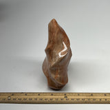 750g, 5.6"x3.9"x2.1", Natural Peach Moonstone Flame Gemstones Reiki Tool, B19578