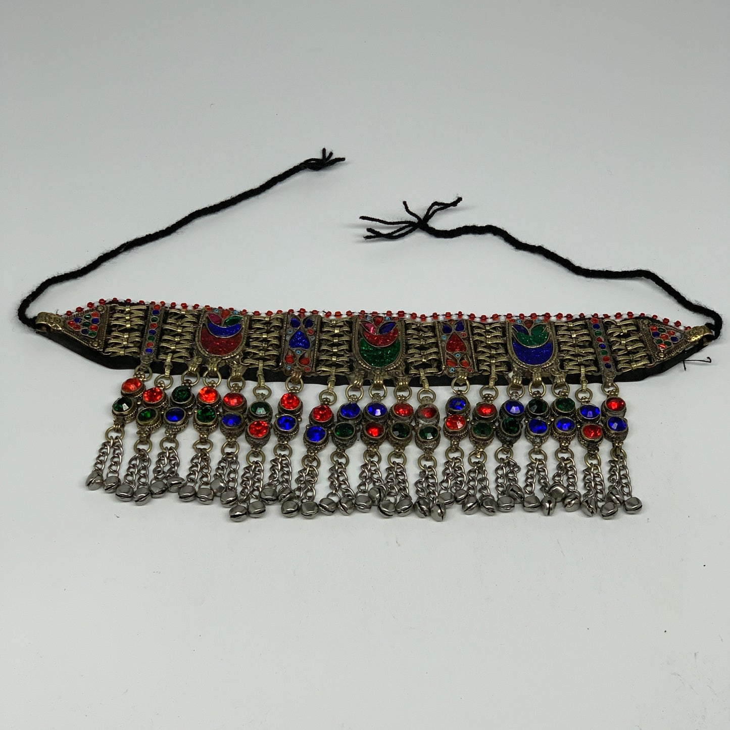 295g, 12"x4.5"Kuchi Choker Necklace Multi-Color Tribal Gypsy Bohemian,B14102