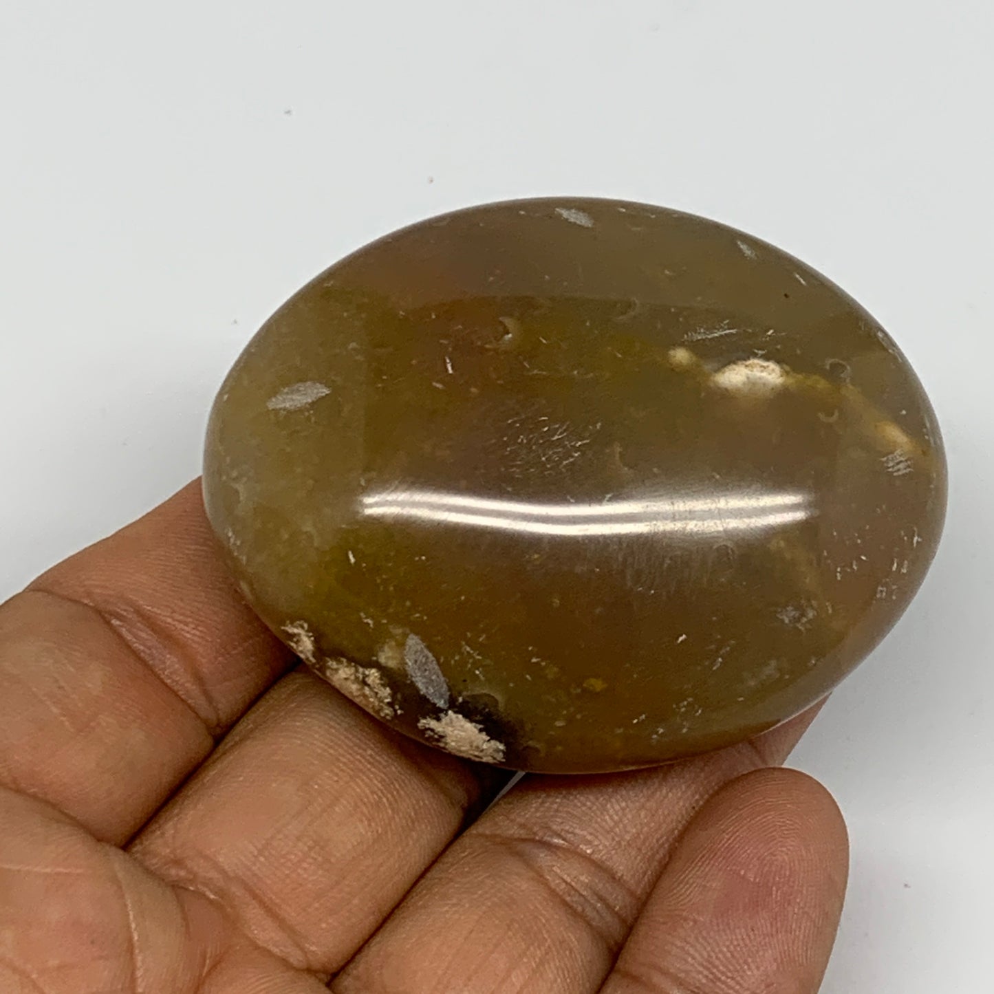 86.7g, 2.3"x1.9"x0.9", Yellow Ocean Jasper Palm-Stone Decor @Madagascar, B18163
