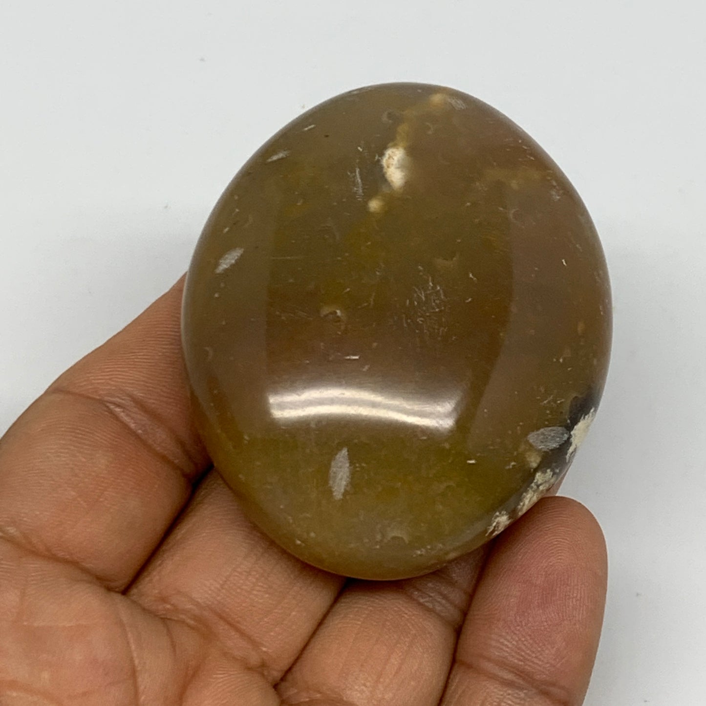 86.7g, 2.3"x1.9"x0.9", Yellow Ocean Jasper Palm-Stone Decor @Madagascar, B18163