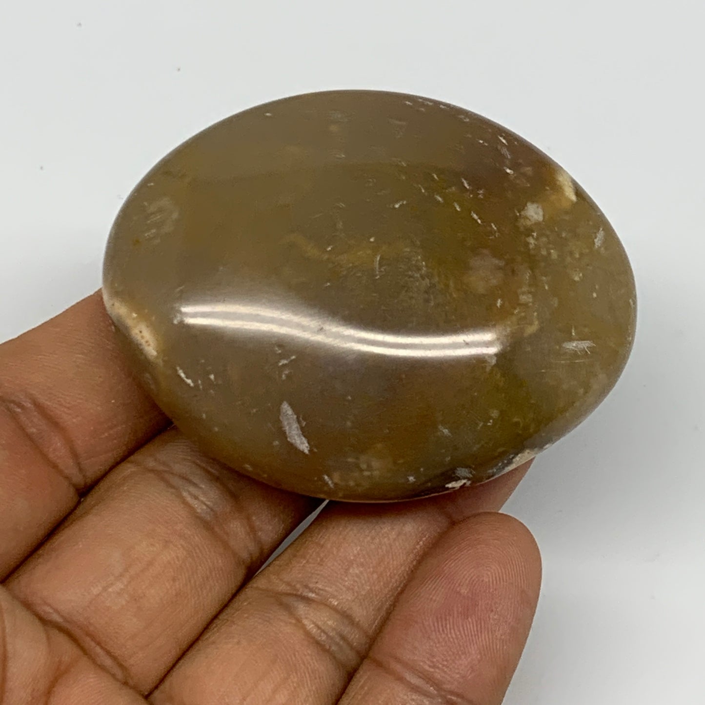 86.7g, 2.3"x1.9"x0.9", Yellow Ocean Jasper Palm-Stone Decor @Madagascar, B18163