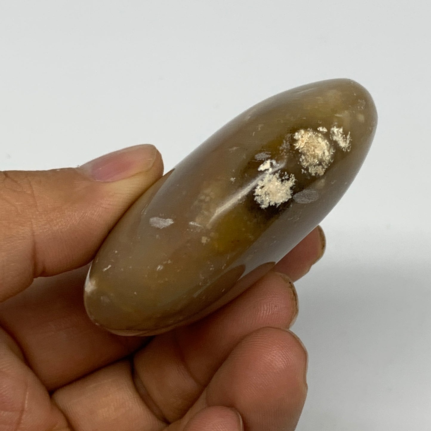 86.7g, 2.3"x1.9"x0.9", Yellow Ocean Jasper Palm-Stone Decor @Madagascar, B18163
