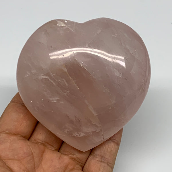 298.8g, 3.1" x 3.1" x 1.4" Rose Quartz Heart Healing Crystal @Madagascar, B17397
