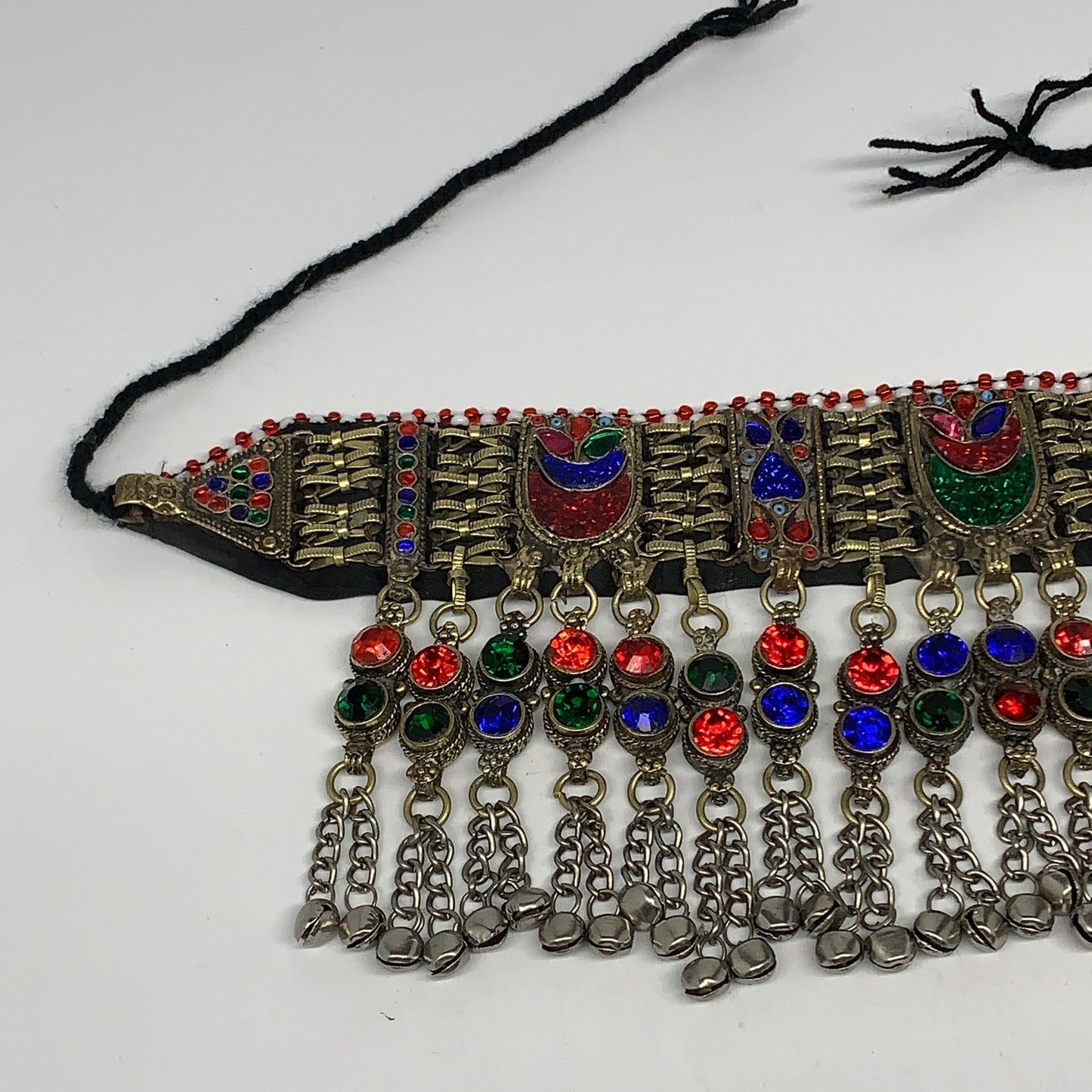 295g, 12"x4.5"Kuchi Choker Necklace Multi-Color Tribal Gypsy Bohemian,B14102