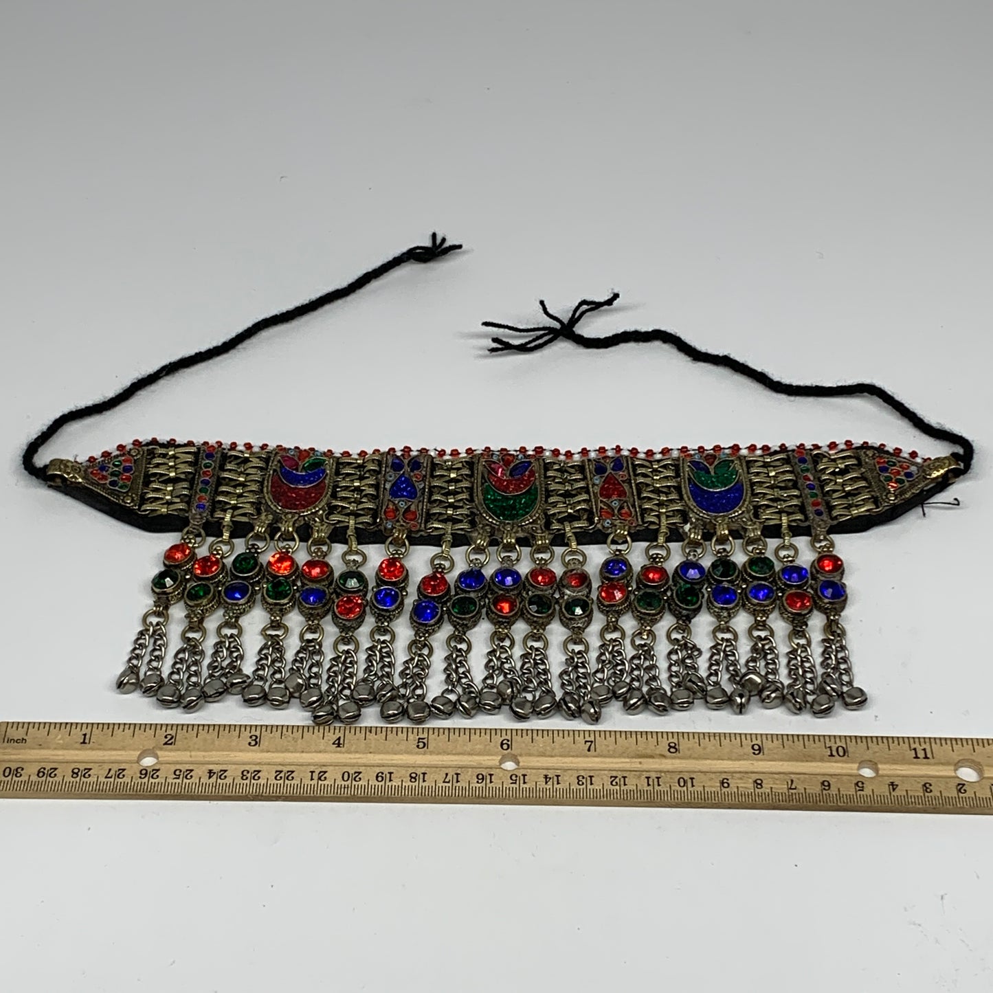 295g, 12"x4.5"Kuchi Choker Necklace Multi-Color Tribal Gypsy Bohemian,B14102