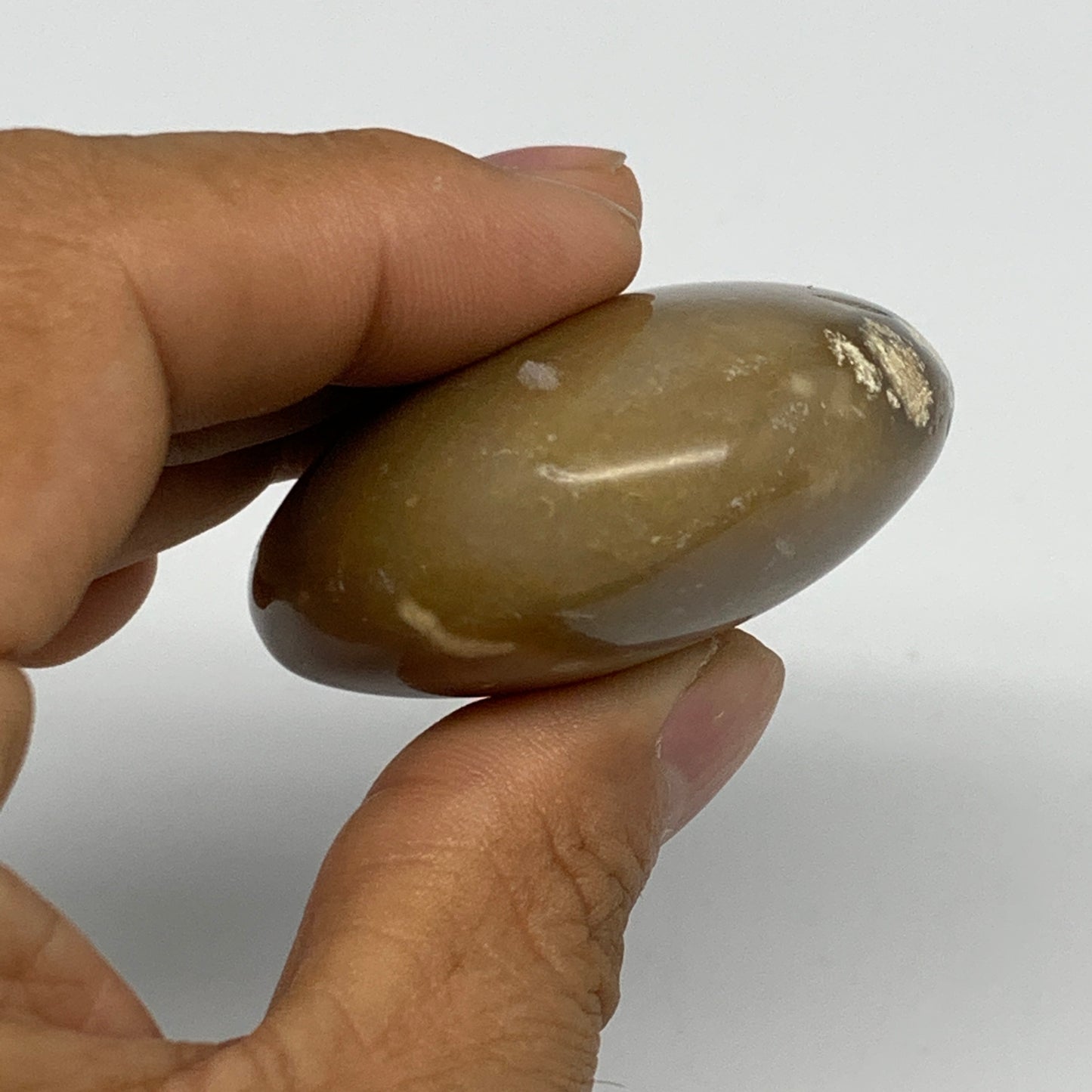 86.7g, 2.3"x1.9"x0.9", Yellow Ocean Jasper Palm-Stone Decor @Madagascar, B18163