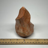 710g, 4.8"x3.6"x3.1", Natural Peach Moonstone Flame Gemstones Reiki Tool, B19579