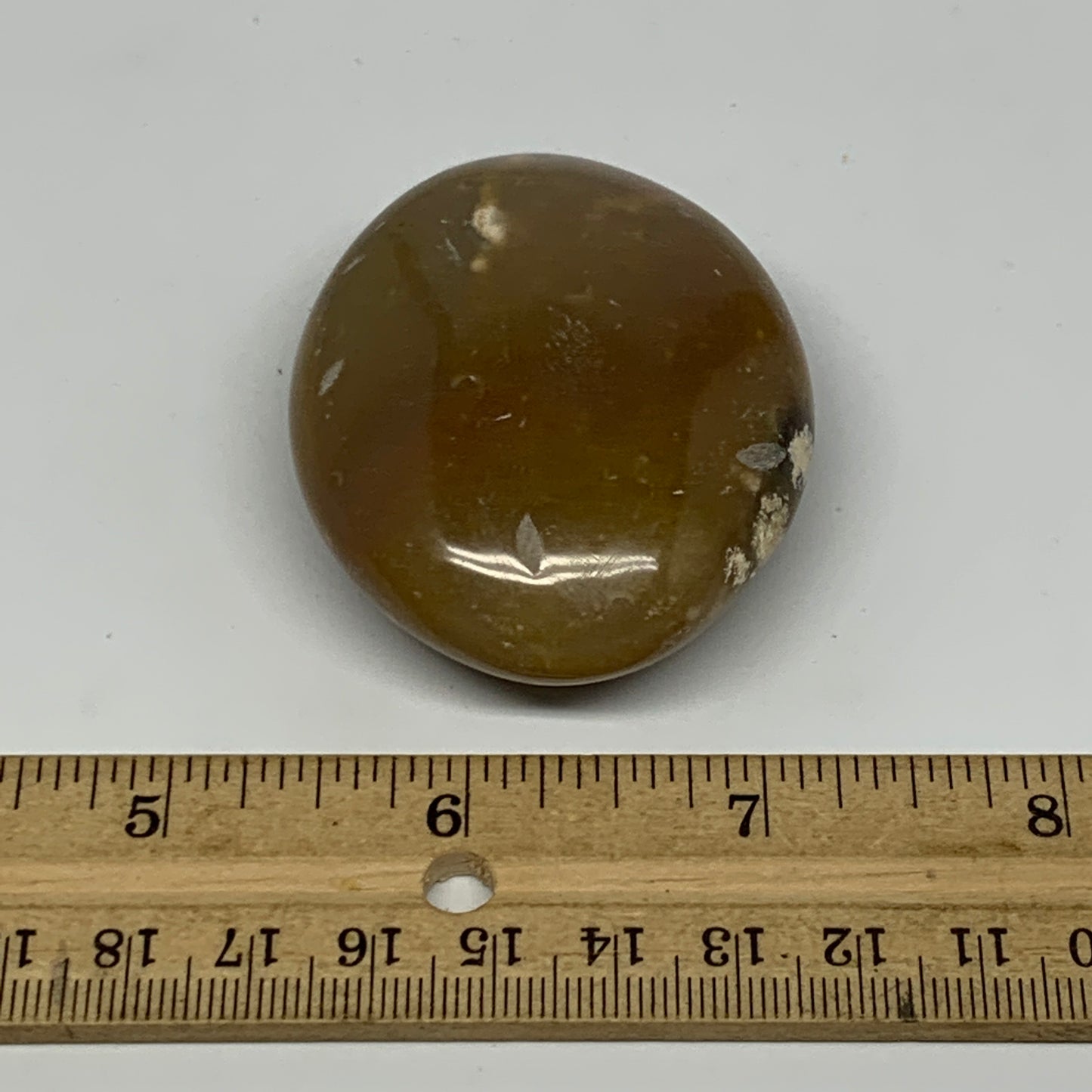 86.7g, 2.3"x1.9"x0.9", Yellow Ocean Jasper Palm-Stone Decor @Madagascar, B18163