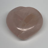 298.8g, 3.1" x 3.1" x 1.4" Rose Quartz Heart Healing Crystal @Madagascar, B17397