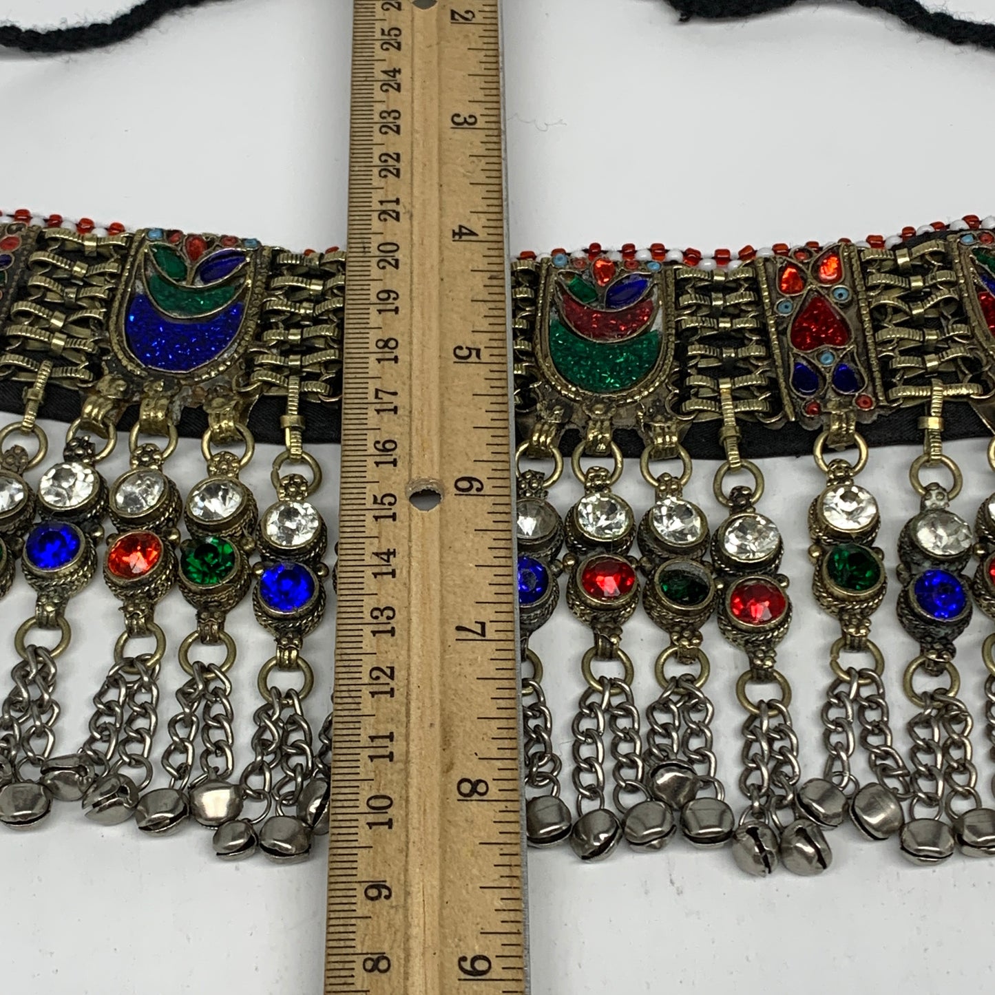 300g, 12"x4.25"Kuchi Choker Necklace Multi-Color Tribal Gypsy Bohemian,B14103