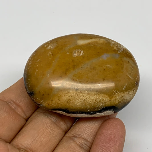 79.1g, 2.2"x1.7"x0.9", Yellow Ocean Jasper Palm-Stone Decor @Madagascar, B18165