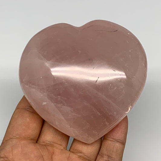 316.1g, 3.1" x 3.3" x 1.4" Rose Quartz Heart Healing Crystal @Madagascar, B17399