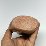550g, 5"x3.4"x1.7", Natural Peach Moonstone Flame Gemstones Reiki Tool, B19581