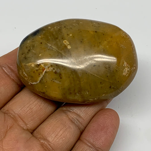 77.9g, 2.3"x1.6"x0.9", Yellow Ocean Jasper Palm-Stone Decor @Madagascar, B18166