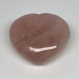 316.1g, 3.1" x 3.3" x 1.4" Rose Quartz Heart Healing Crystal @Madagascar, B17399