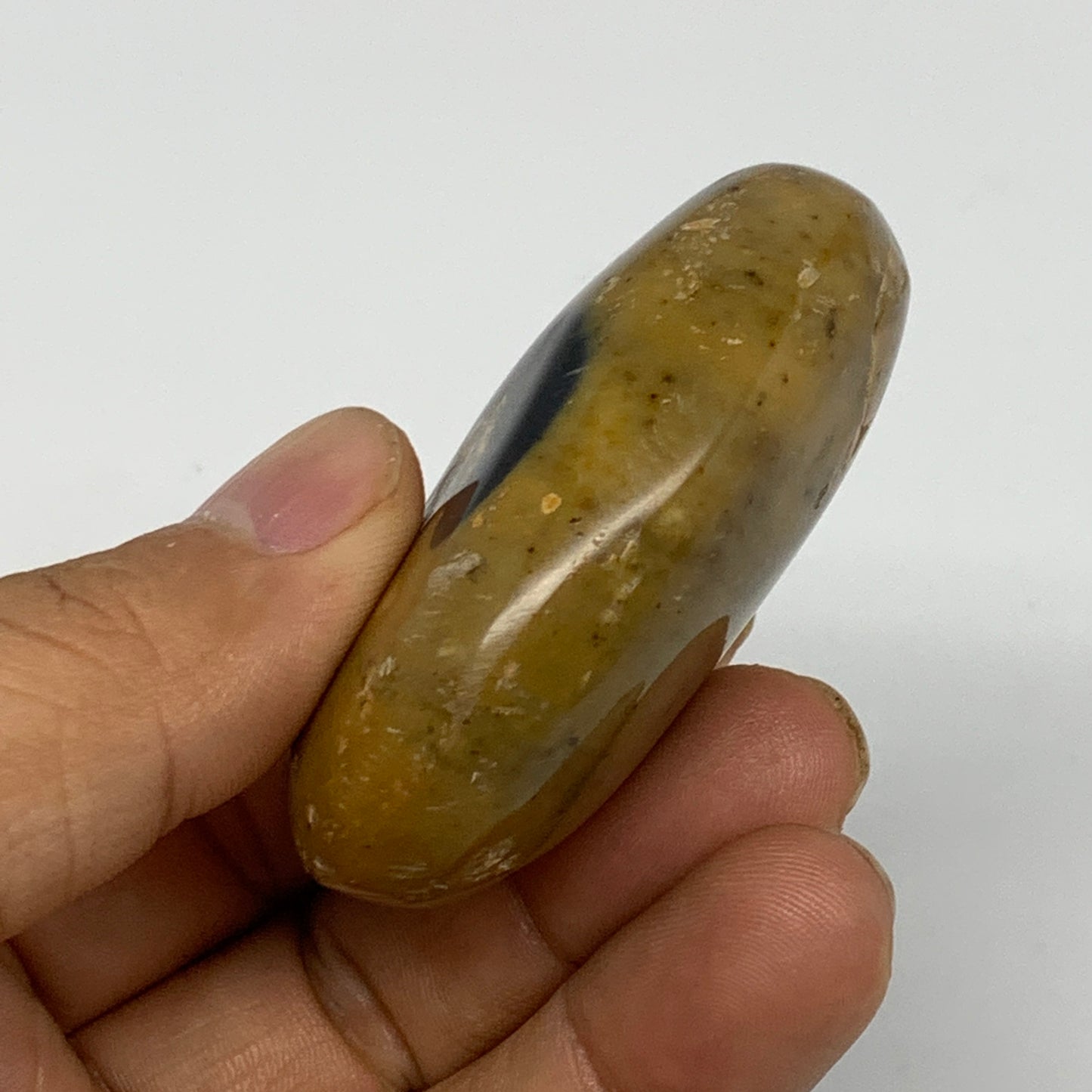 77.9g, 2.3"x1.6"x0.9", Yellow Ocean Jasper Palm-Stone Decor @Madagascar, B18166