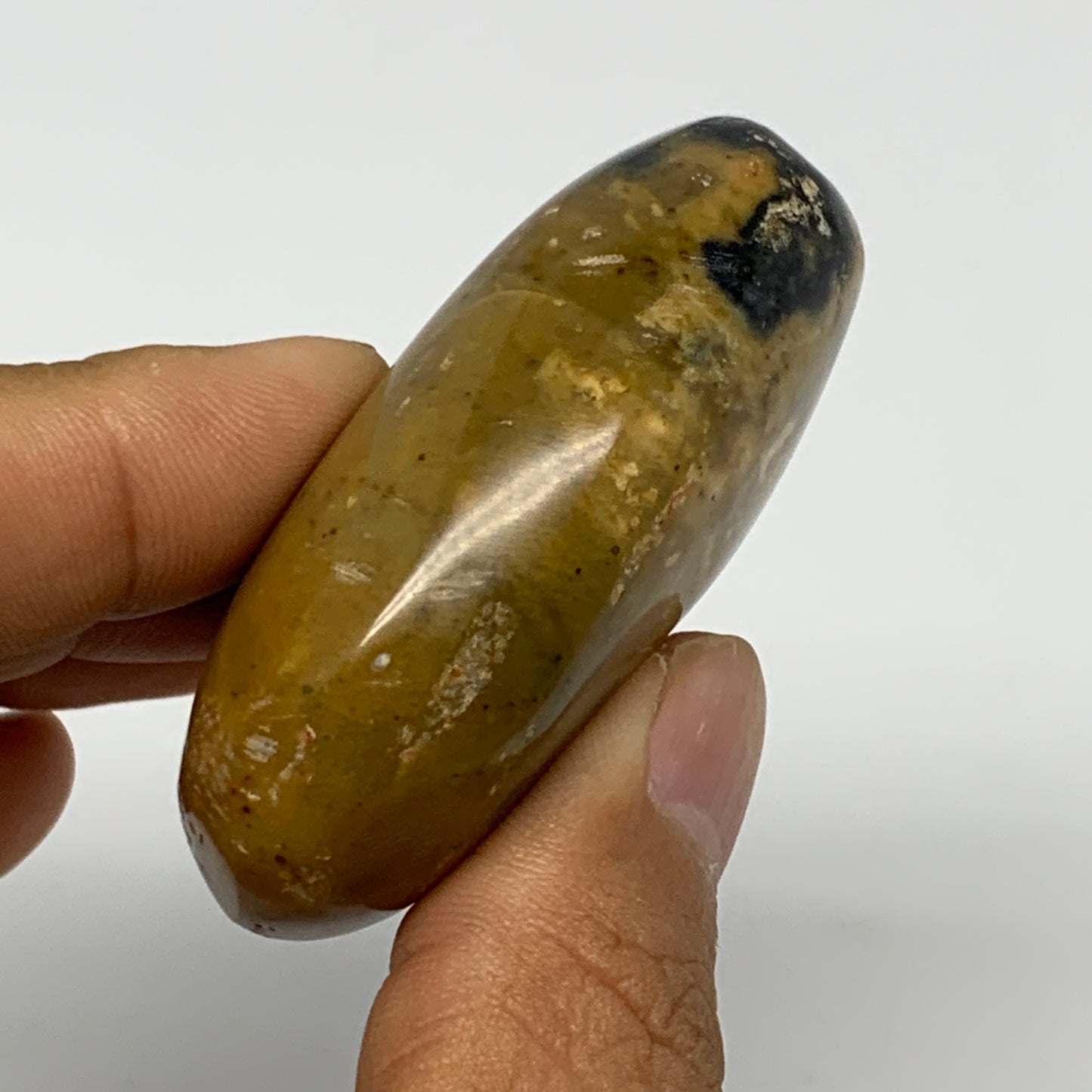 77.9g, 2.3"x1.6"x0.9", Yellow Ocean Jasper Palm-Stone Decor @Madagascar, B18166