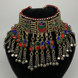 315g, 12"x4.25"Kuchi Choker Necklace Multi-Color Tribal Gypsy Bohemian,B14106