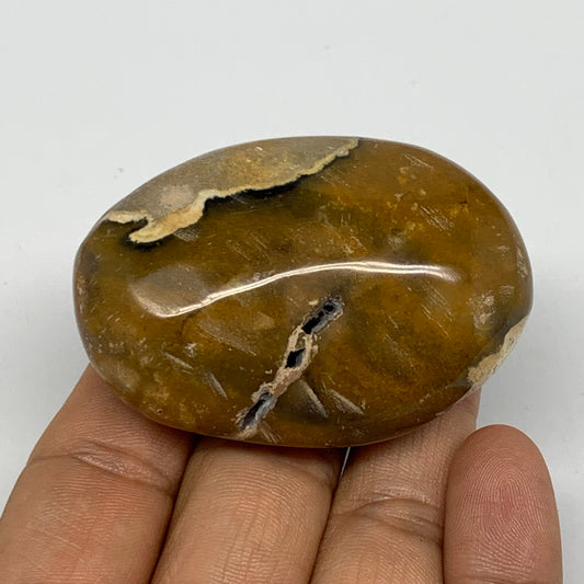 78.4g, 2.3"x1.6"x0.9", Yellow Ocean Jasper Palm-Stone Decor @Madagascar, B18167