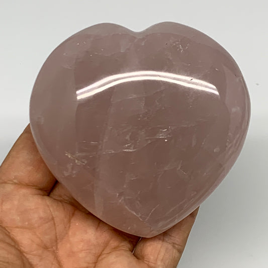 316.8g, 3.1" x 3.2" x 1.4" Rose Quartz Heart Healing Crystal @Madagascar, B17401