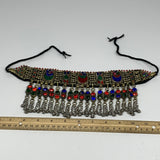 315g, 12"x4.25"Kuchi Choker Necklace Multi-Color Tribal Gypsy Bohemian,B14106