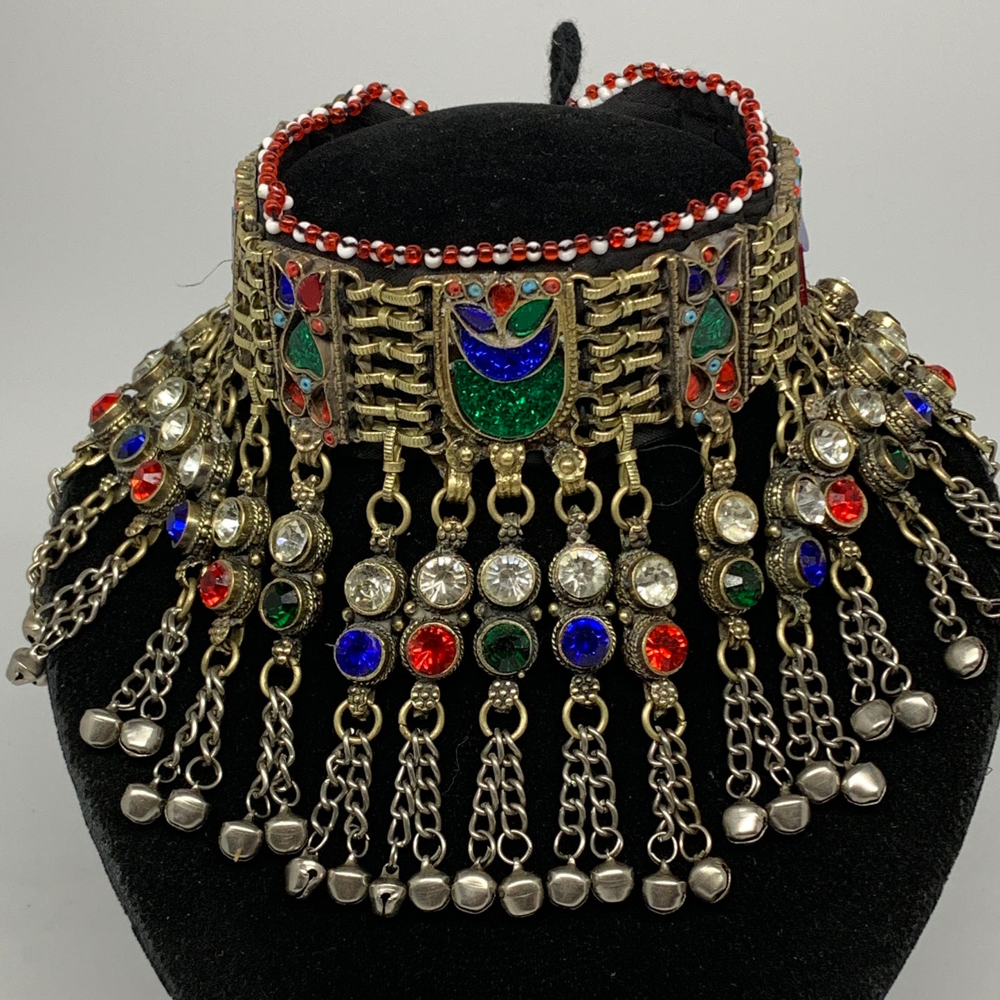 305g, 12"x4.5"Kuchi Choker Necklace Multi-Color Tribal Gypsy Bohemian,B14107