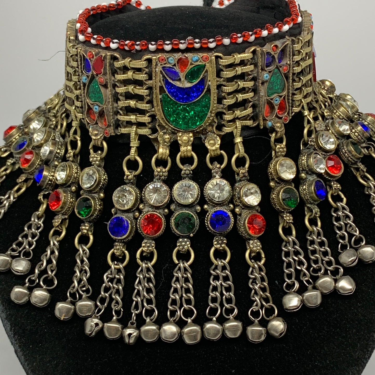 305g, 12"x4.5"Kuchi Choker Necklace Multi-Color Tribal Gypsy Bohemian,B14107