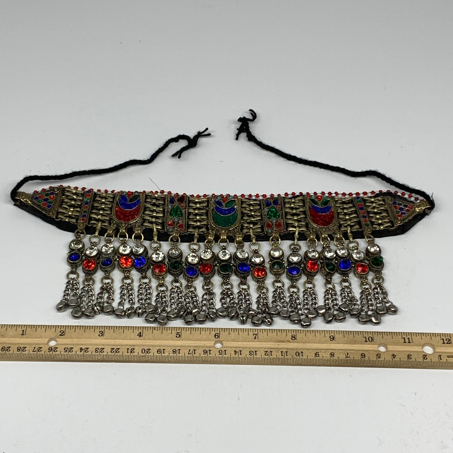 305g, 12"x4.5"Kuchi Choker Necklace Multi-Color Tribal Gypsy Bohemian,B14107