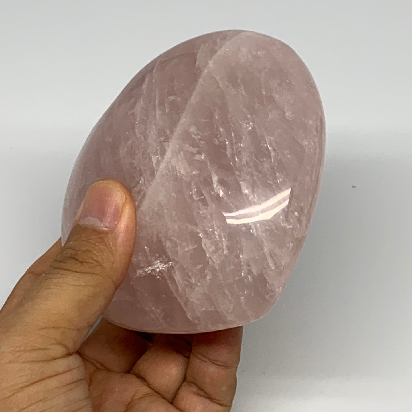 540g, 3.7" x 3.9" x 1.8" Rose Quartz Heart Healing Crystal @Madagascar, B17403