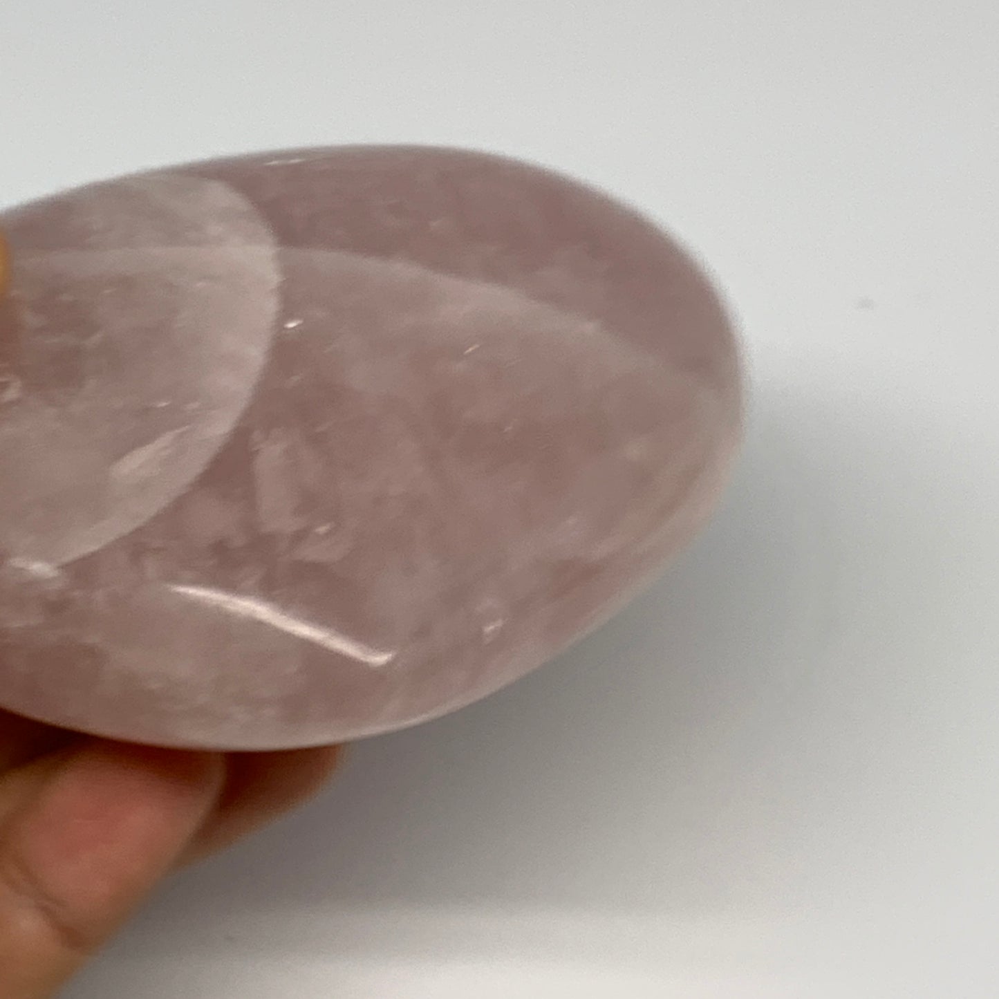 540g, 3.7" x 3.9" x 1.8" Rose Quartz Heart Healing Crystal @Madagascar, B17403