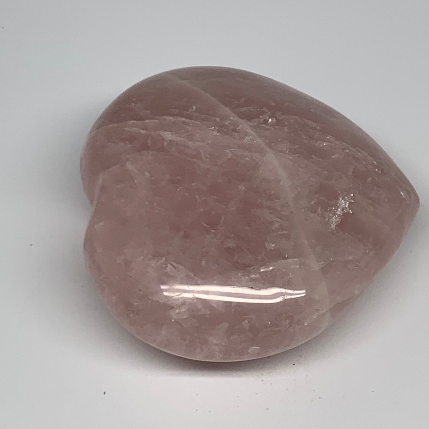 540g, 3.7" x 3.9" x 1.8" Rose Quartz Heart Healing Crystal @Madagascar, B17403