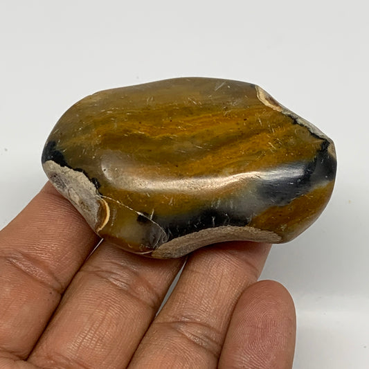 74.4g, 2.4"x1.6"x0.8", Yellow Ocean Jasper Palm-Stone Decor @Madagascar, B18170