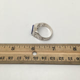 29 cts Genuine Rectangle Lapis Lazuli Sterling Silver Men Ring, size:11, SE65 - watangem.com