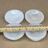 4pcs, 864g, 3"-3.2" Natural Round Selenite Bowls Crystals from Morocco, B9216
