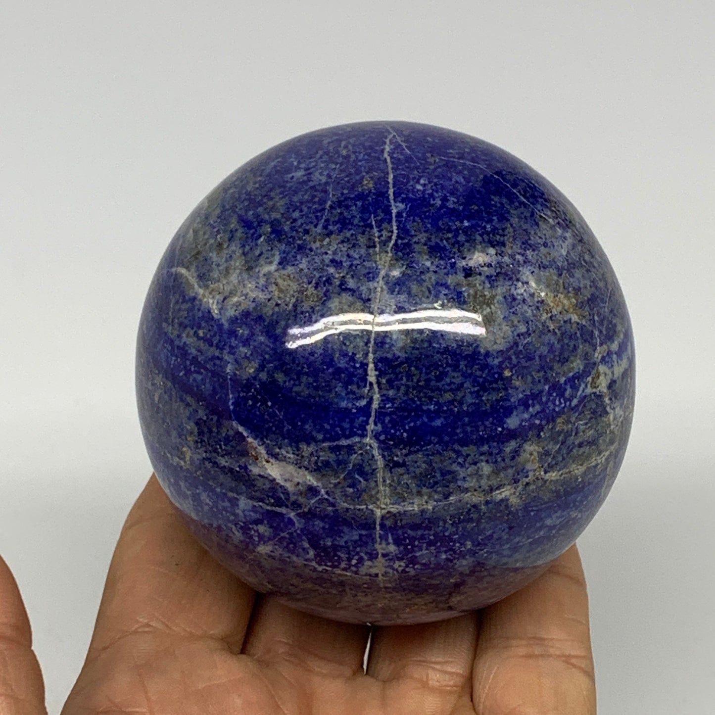 499g, 2.7"(68mm), Lapis Lazuli Sphere Ball Gemstone @Afghanistan, B25336