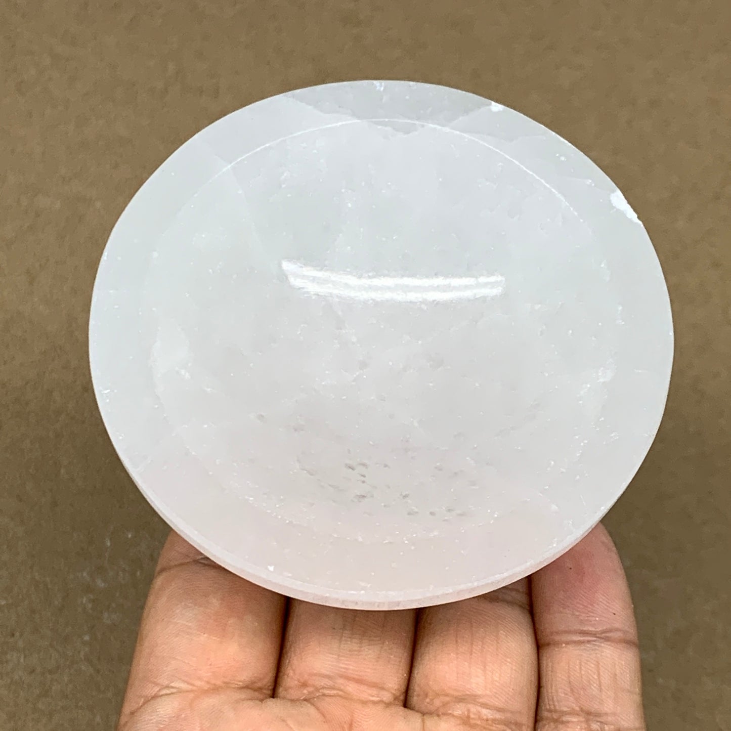 4pcs, 832g, 3"-3.2" Natural Round Selenite Bowls Crystals from Morocco, B9219